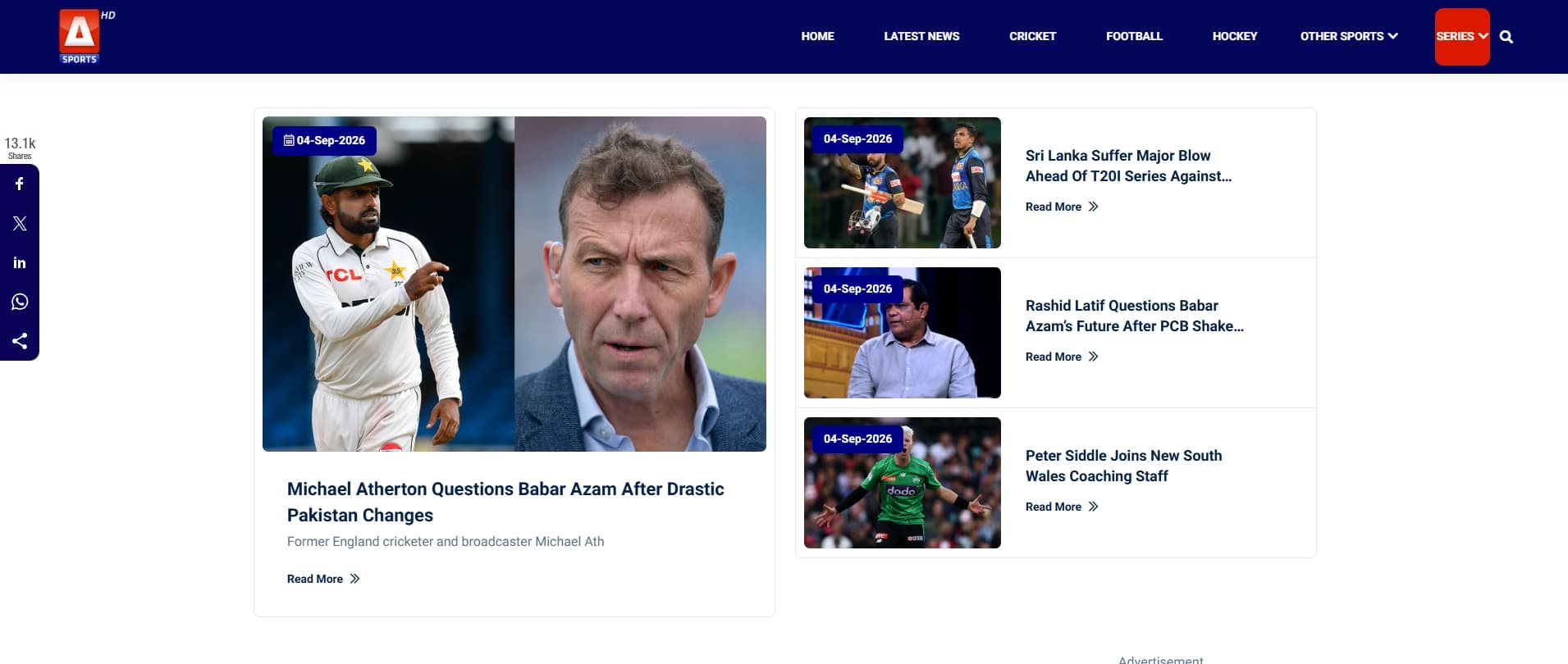 A Sports screenshot