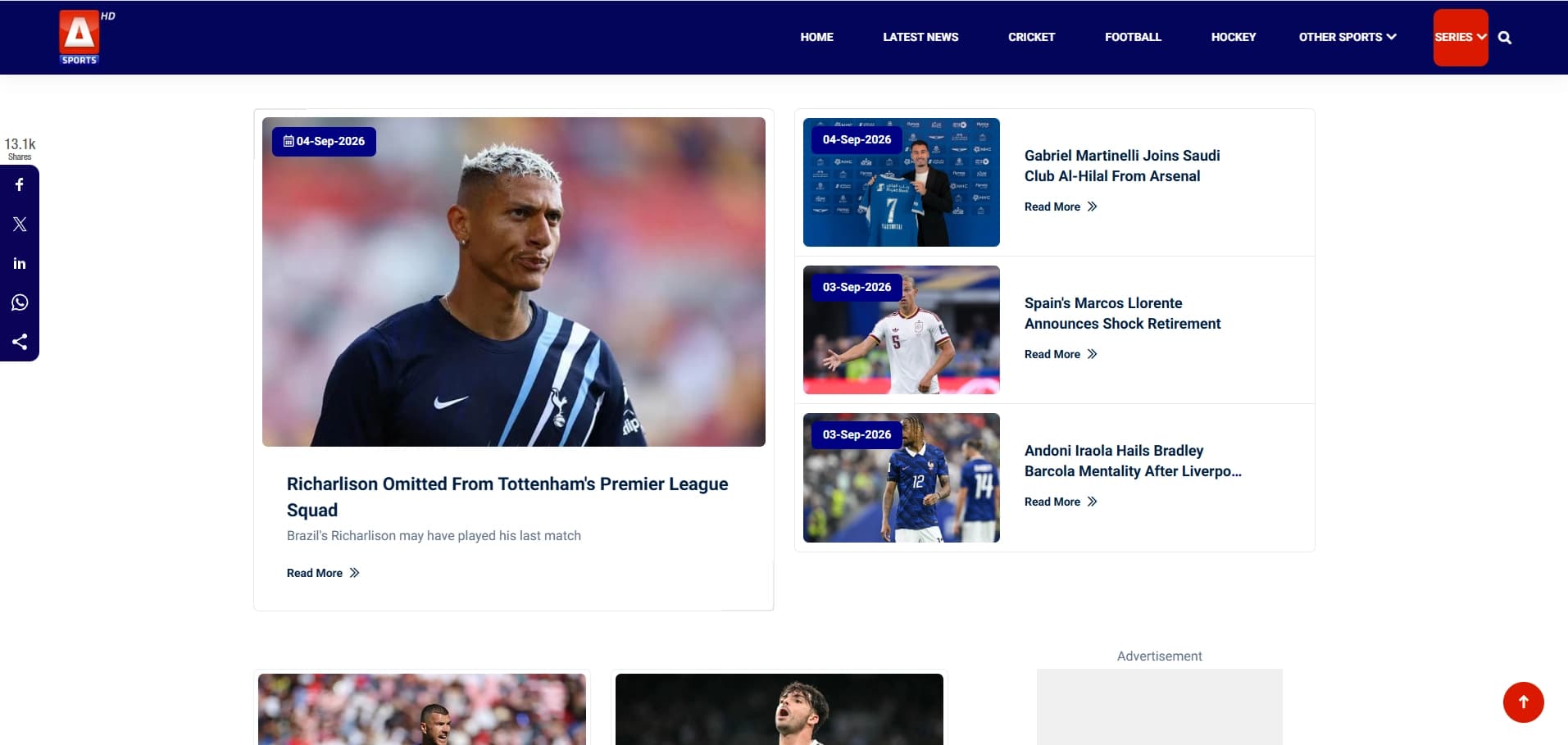 A Sports screenshot